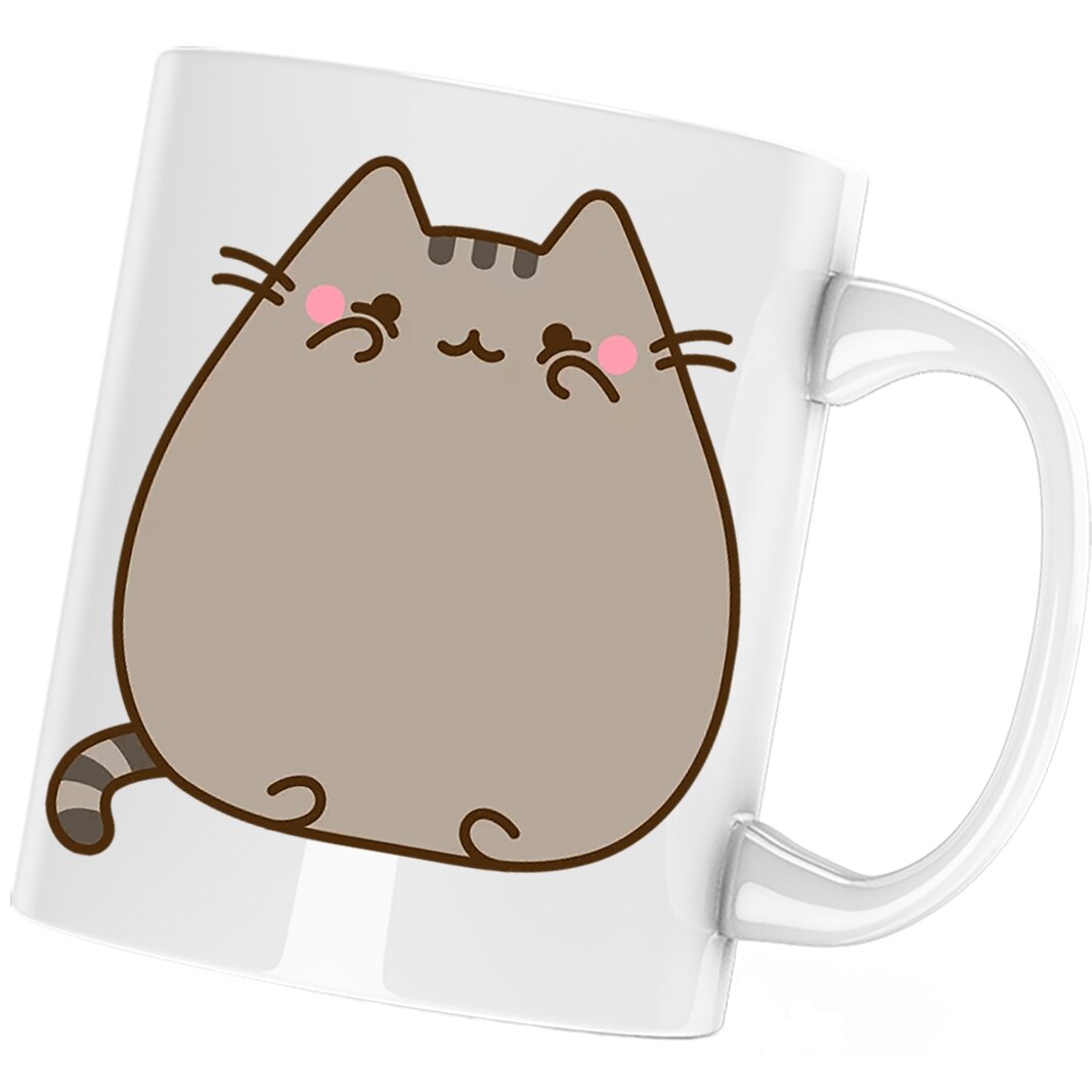Cana Pusheen Cat Emoji Plush Dragobete Day, alba, 330 ml